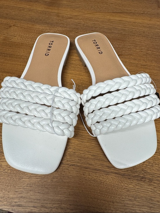 torrid Shoes - NWT Torrid White Braided Multi-Strap Slide Sandals